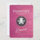 Save The Date Passeport de Magenta Pink Hawaii Enregistrer La Da (Devant)