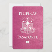 Save The Date Passeport De Magenta Pink Philippines Enregistrer (Devant)