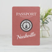 Save The Date Passeport De Nashville En Bourgogne Lumière Enregi (Debout devant)
