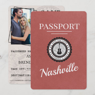 Save The Date Passeport De Nashville En Bourgogne Lumière Enregi
