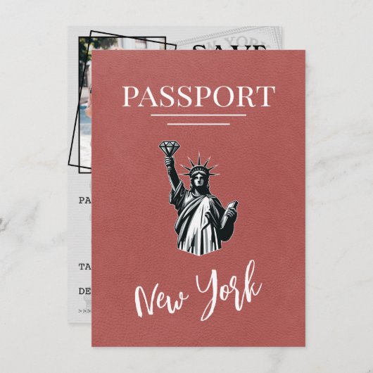 Save The Date Passeport de New York (Devant / Derrière)