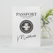 Save The Date Passeport des Maldives blanches Enregistrer la dat (Debout devant)