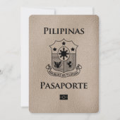 Save The Date Passeport Des Philippines Beige Enregistrer La Dat (Devant)