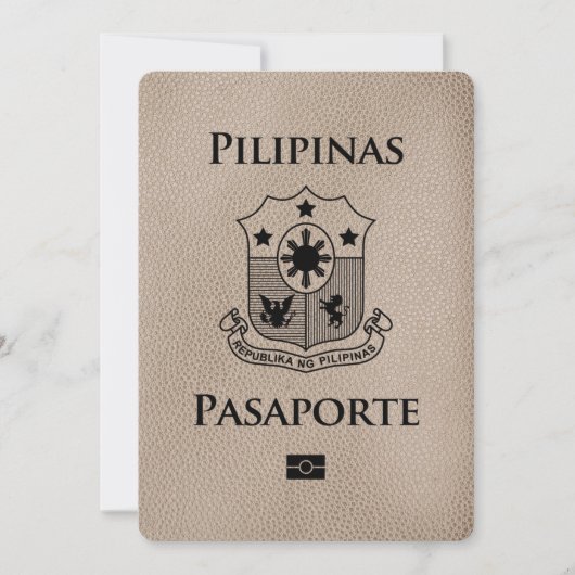 Save The Date Passeport Des Philippines Beige Enregistrer La Dat (Devant)