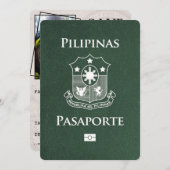 Save The Date Passeport Des Philippines Vertes Enregistrer La Da (Devant / Derrière)