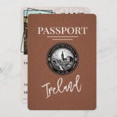 Save The Date Passeport D'Irlande Brown Enregistrer La Date (Devant / Derrière)