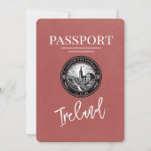 Save The Date Passeport D'Irlande De Bourgogne Lumière Enregistr (Devant)
