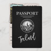 Save The Date Passeport D'Irlande Noire Enregistrer La Date (Devant / Derrière)