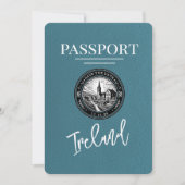 Save The Date Passeport D'Irlande turquoise Enregistrer La Date (Devant)