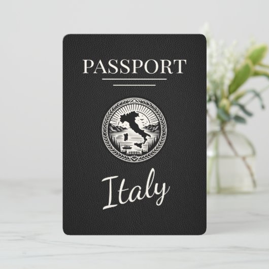 Save The Date Passeport d'Italie noire (Debout devant)
