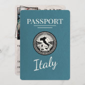 Save The Date Passeport d'Italie turquoise (Devant / Derrière)