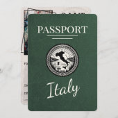 Save The Date Passeport d'Italie verte (Devant / Derrière)
