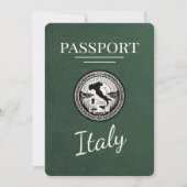 Save The Date Passeport d'Italie verte (Devant)