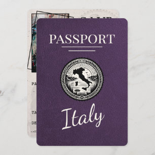 Save The Date Passeport d'Italie violet violet