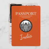 Save The Date Passeport D'Orange Inde Enregistrer La Date (Devant / Derrière)