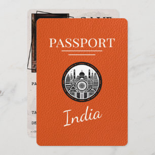 Save The Date Passeport D'Orange Inde Enregistrer La Date