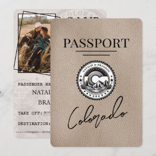 Save The Date Passeport Du Colorado Beige Enregistrer La Date