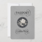 Save The Date Passeport du Costa Rica gris (Devant)