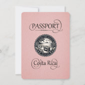 Save The Date Passeport du Costa Rica rose (Devant)