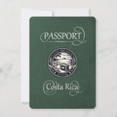 Save The Date Passeport du Costa Rica vert (Devant)