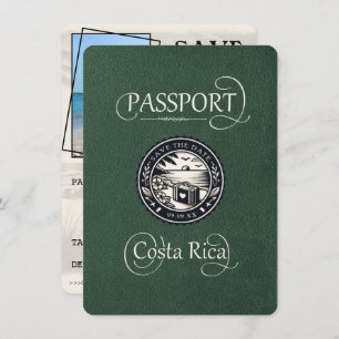 Save The Date Passeport du Costa Rica vert