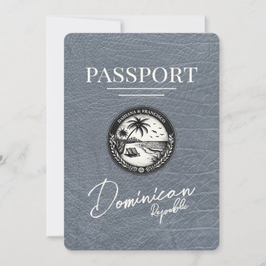 Save The Date Passeport En Argent République Dominicaine Enregis (Devant)