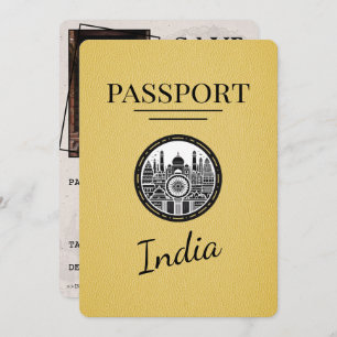 Save The Date Passeport Inde Jaune Enregistrer La Date