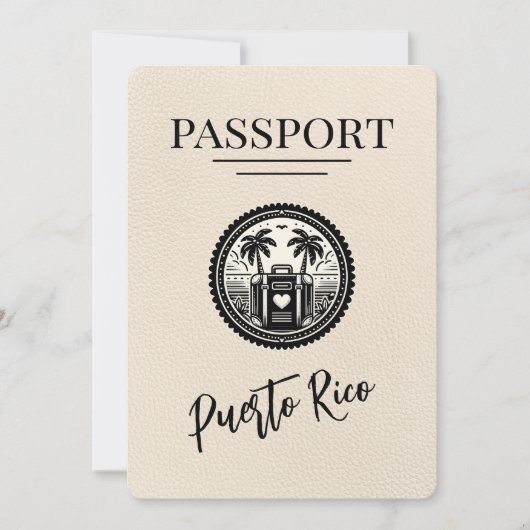 Save The Date Passeport Ivory Porto Rico (Devant)