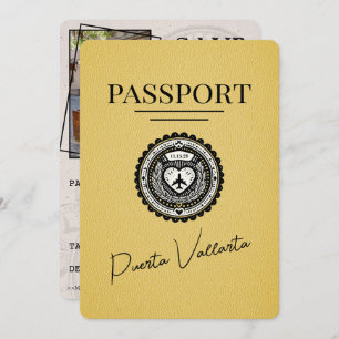 Save The Date Passeport Jaune Puerta Vallarta Enregistrer La Dat