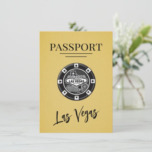 Save The Date Passeport Las Vegas Jaune Enregistrer La Date (Debout devant)