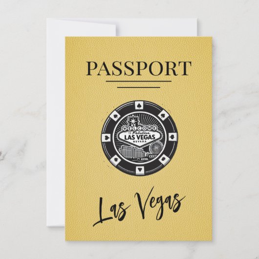 Save The Date Passeport Las Vegas Jaune Enregistrer La Date (Devant)