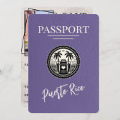 Save The Date Passeport Lilac Porto Rico (Devant / Derrière)
