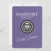 Save The Date Passeport Lilac Purple Puerta Vallarta (Devant)