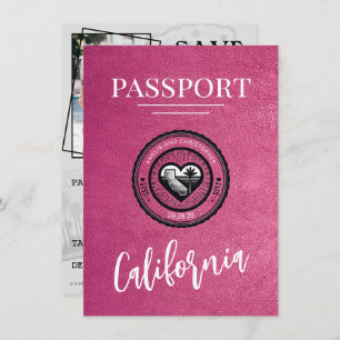 Save The Date Passeport Magenta California Enregistrer La Date
