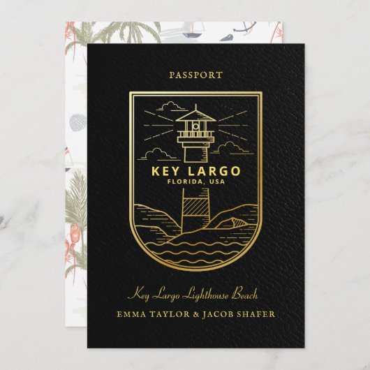 Save The Date Passeport mariage de destination Enregistrer la da (Devant / Derrière)