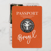 Save The Date Passeport Orange Brésil Enregistrer La Date (Devant / Derrière)