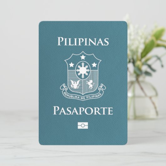 Save The Date Passeport Philippines turquoise Enregistrer La Dat (Debout devant)