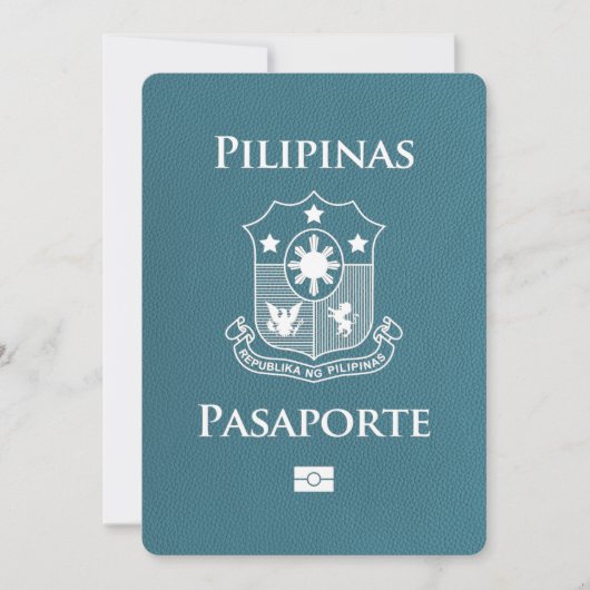 Save The Date Passeport Philippines turquoise Enregistrer La Dat (Devant)