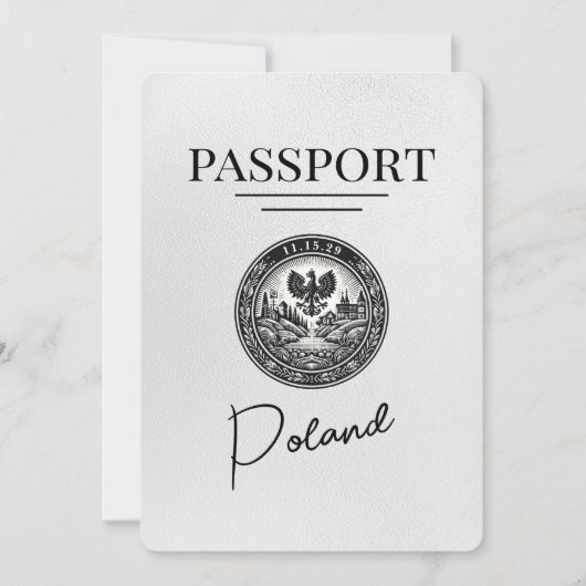 Save The Date Passeport Pologne Blanche Enregistrer La Date (Devant)