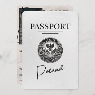 Save The Date Passeport Pologne Blanche Enregistrer La Date