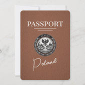Save The Date Passeport Pologne Brown Enregistrer La Date (Devant)
