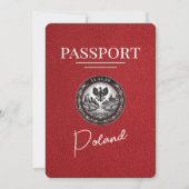 Save The Date Passeport Pologne Rouge Enregistrer La Date (Devant)