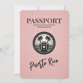 Save The Date Passeport Porto Rico rose (Devant)