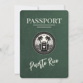 Save The Date Passeport Porto Rico vert (Devant)