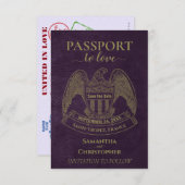 Save The Date Passeport pour aimer Amusant Destination Mariage v (Devant / Derrière)