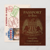 Save The Date Passeport pour l'amour Destination Mariage Amusant (Devant / Derrière)