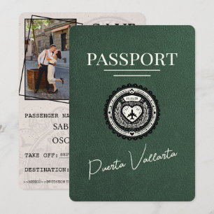 Save The Date Passeport Puerta Vallarta Vert