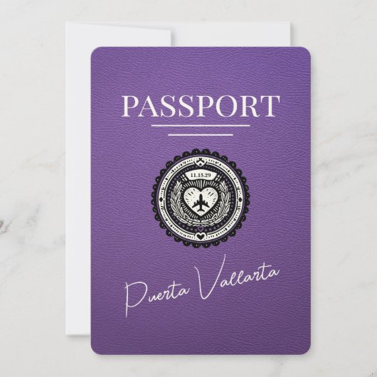 Save The Date Passeport Purple Puerta Vallarta (Devant)