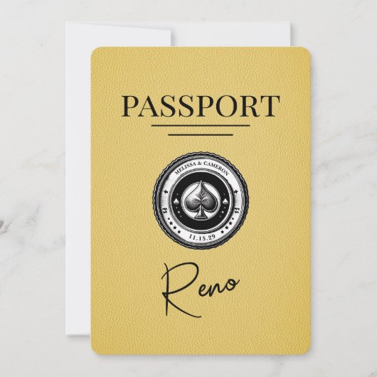 Save The Date Passeport Reno Jaune Enregistrer La Date (Devant)