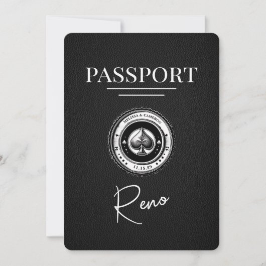 Save The Date Passeport Reno Noir Enregistrer La Date (Devant)